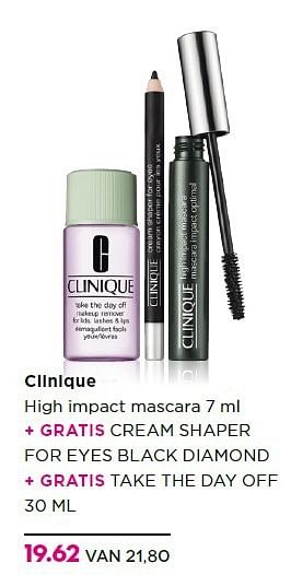 Aanbiedingen Clinique high impact mascara 7 ml - CLINIQUE - Geldig van 14/07/2014 tot 01/08/2014 bij Ici Paris XL