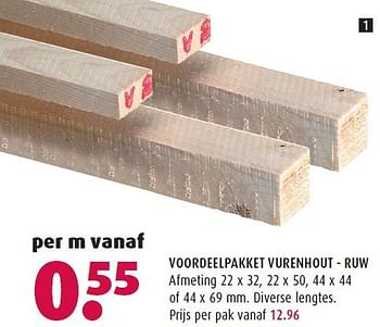 Aanbiedingen Voordeelpakket vurenhout - ruw - Huismerk - Hubo  - Geldig van 14/07/2014 tot 27/07/2014 bij Hubo