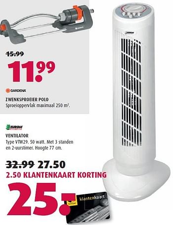 Aanbiedingen Eurom ventilator vtw29 - Eurom - Geldig van 14/07/2014 tot 27/07/2014 bij Hubo