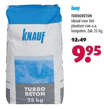 Aanbiedingen Turbobeton - Knauf - Geldig van 14/07/2014 tot 27/07/2014 bij Hubo