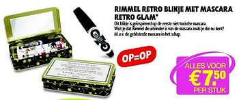 Aanbiedingen Rimmel retro blikje met mascara retro glam - Rimmel - Geldig van 15/07/2014 tot 20/07/2014 bij Kruidvat