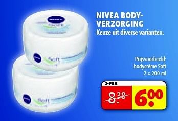 Aanbiedingen Bodycrème soft - Nivea - Geldig van 15/07/2014 tot 20/07/2014 bij Kruidvat