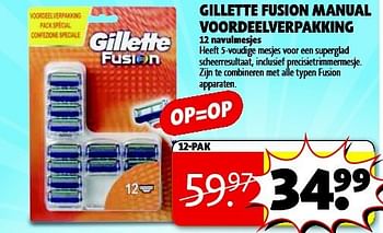 Aanbiedingen Gillette fusionmanual voordeelverpakking - Gillette - Geldig van 15/07/2014 tot 20/07/2014 bij Kruidvat