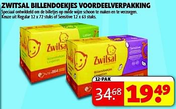 Aanbiedingen Zwitsal billendoekjes voordeelverpakking - Zwitsal - Geldig van 15/07/2014 tot 20/07/2014 bij Kruidvat