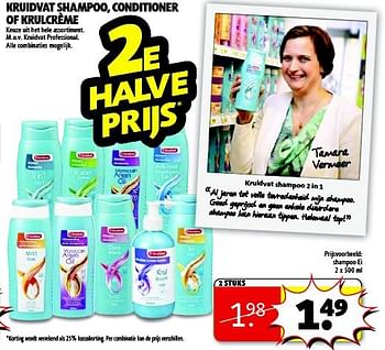Aanbiedingen Kruidvat shampoo, conditioner ofkrulcreme - Huismerk - Kruidvat - Geldig van 15/07/2014 tot 20/07/2014 bij Kruidvat