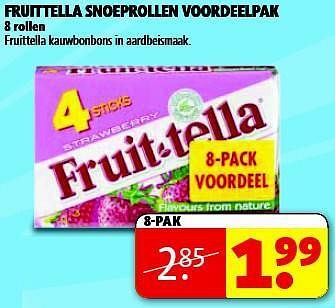 Aanbiedingen Fruittella snoeprollen voordeelpak - Fruittella - Geldig van 15/07/2014 tot 20/07/2014 bij Kruidvat