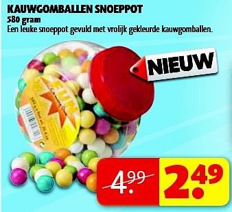 Aanbiedingen Kauwgomballen snoeppot - Huismerk - Kruidvat - Geldig van 15/07/2014 tot 20/07/2014 bij Kruidvat