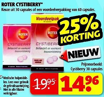 Aanbiedingen Roter cystiberry - Roter - Geldig van 15/07/2014 tot 20/07/2014 bij Kruidvat