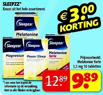Aanbiedingen Sleepzz melatonine forte - Sleepzz - Geldig van 15/07/2014 tot 20/07/2014 bij Kruidvat