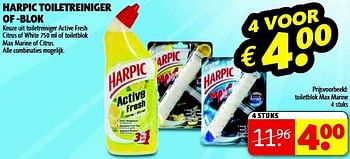Aanbiedingen Harpic toiletreiniger of -blok - Harpic - Geldig van 15/07/2014 tot 20/07/2014 bij Kruidvat