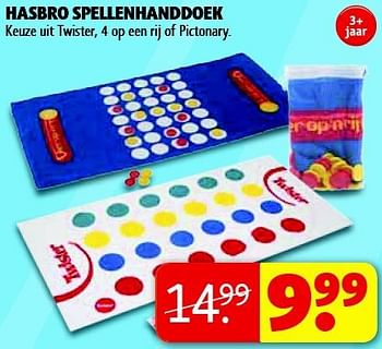 Aanbiedingen Hasbro spellenhanddoek - Hasbro - Geldig van 15/07/2014 tot 20/07/2014 bij Kruidvat