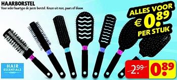 Aanbiedingen Haarborstel - Hair Essentials - Geldig van 15/07/2014 tot 20/07/2014 bij Kruidvat