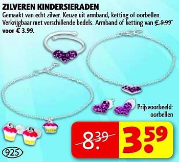 Aanbiedingen Zilveren kindersieraden - Huismerk - Kruidvat - Geldig van 15/07/2014 tot 20/07/2014 bij Kruidvat