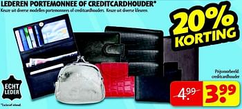 Aanbiedingen Lederen portemonnee of creditcardhouder - Huismerk - Kruidvat - Geldig van 15/07/2014 tot 20/07/2014 bij Kruidvat