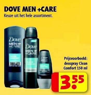 Aanbiedingen Dove men +care deospray clean - Dove - Geldig van 15/07/2014 tot 20/07/2014 bij Kruidvat