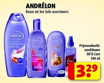 Aanbiedingen Andrélon conditioner oil + care - Andrelon - Geldig van 15/07/2014 tot 20/07/2014 bij Kruidvat