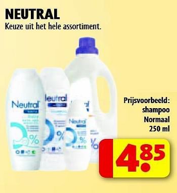 Aanbiedingen Neutral shampoo normaal - neutral - Geldig van 15/07/2014 tot 20/07/2014 bij Kruidvat
