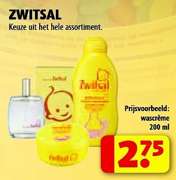 Aanbiedingen Zwitsal wascrème - Zwitsal - Geldig van 15/07/2014 tot 20/07/2014 bij Kruidvat