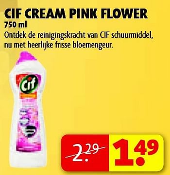 Aanbiedingen Cif cream pink flower - Cif - Geldig van 15/07/2014 tot 20/07/2014 bij Kruidvat