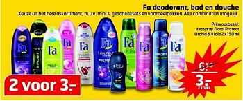 Aanbiedingen Fa deodorant, bad en douche - Fa - Geldig van 15/07/2014 tot 27/07/2014 bij Trekpleister
