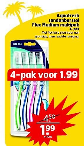 Aanbiedingen Aquafresh tandenborstel flex medium multipak - Huismerk - Trekpleister - Geldig van 15/07/2014 tot 27/07/2014 bij Trekpleister