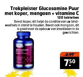 Aanbiedingen Trekpleister glucosamine puur met koper, mangaan + vitamine c - Huismerk - Trekpleister - Geldig van 15/07/2014 tot 27/07/2014 bij Trekpleister