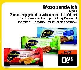 Aanbiedingen Wasa sandwich - Wasa - Geldig van 15/07/2014 tot 27/07/2014 bij Trekpleister