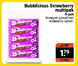 Aanbiedingen Bubblicious strawberry multipak - Bubblicious - Geldig van 15/07/2014 tot 27/07/2014 bij Trekpleister