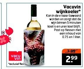 Aanbiedingen Vacuvin wijnkoeler - Vacuvin - Geldig van 15/07/2014 tot 27/07/2014 bij Trekpleister