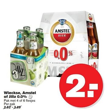 Aanbiedingen Wieckse, amstel of jillz 0.0% - Amstel - Geldig van 16/07/2014 tot 22/07/2014 bij Hoogvliet