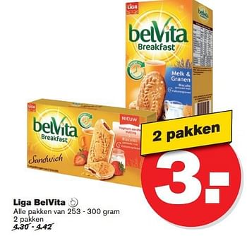 Aanbiedingen Liga belvita - Belvita - Geldig van 16/07/2014 tot 22/07/2014 bij Hoogvliet