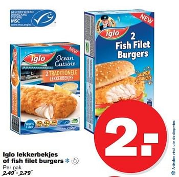 Aanbiedingen Iglo lekkerbekjes of fish filet burgers - Iglo - Geldig van 16/07/2014 tot 22/07/2014 bij Hoogvliet