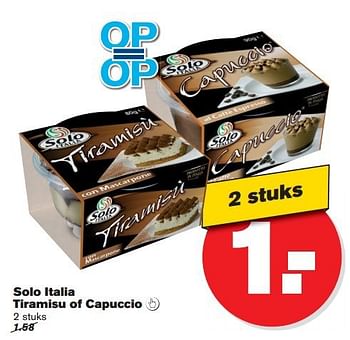 Aanbiedingen Solo italia tiramisu of capuccio - Solo Italia - Geldig van 16/07/2014 tot 22/07/2014 bij Hoogvliet