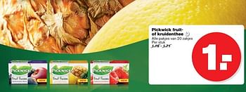 Aanbiedingen Pickwick fruit of kruidenthee - Pickwick - Geldig van 16/07/2014 tot 22/07/2014 bij Hoogvliet