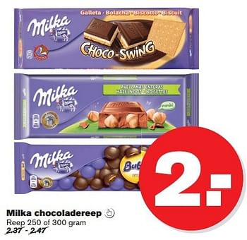Aanbiedingen Milka chocoladereep - Milka - Geldig van 16/07/2014 tot 22/07/2014 bij Hoogvliet