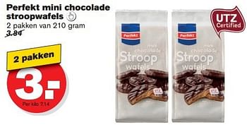 Aanbiedingen Perfekt mini chocolade stroopwafels - Perfekt - Geldig van 16/07/2014 tot 22/07/2014 bij Hoogvliet