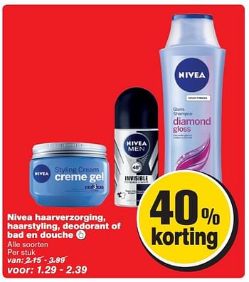 Aanbiedingen Nivea haarverzorging, haarstyling - Nivea - Geldig van 16/07/2014 tot 22/07/2014 bij Hoogvliet