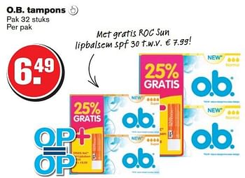 Aanbiedingen O.b. tampons - Huismerk - Hoogvliet - Geldig van 16/07/2014 tot 22/07/2014 bij Hoogvliet