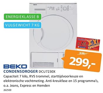 Aanbiedingen Beko condensdroger dcu7230x - Beko - Geldig van 18/07/2014 tot 03/08/2014 bij De Harense Smid