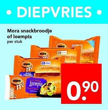 Aanbiedingen Mora snackbroodje of loempia - Mora - Geldig van 20/07/2014 tot 26/07/2014 bij Deen Supermarkten