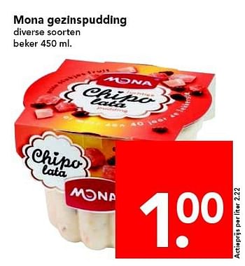 Aanbiedingen Mona gezinspudding - Mona - Geldig van 20/07/2014 tot 26/07/2014 bij Deen Supermarkten