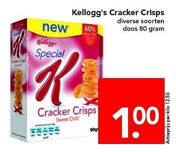 Aanbiedingen Kellogg`s cracker crisps - Kellogg's - Geldig van 20/07/2014 tot 26/07/2014 bij Deen Supermarkten