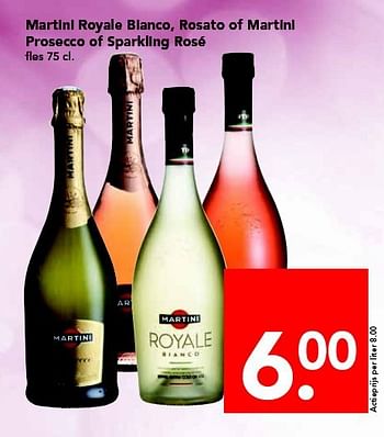 Aanbiedingen Martini royale bianco,rosato of martini prosecco of sparkling rosé - Martini - Geldig van 20/07/2014 tot 26/07/2014 bij Deen Supermarkten