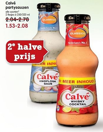 Aanbiedingen Calvé partysauzen - Calve - Geldig van 20/07/2014 tot 26/07/2014 bij Em-té