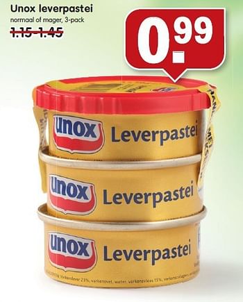 Aanbiedingen Unox leverpastei - Unox - Geldig van 20/07/2014 tot 26/07/2014 bij Em-té