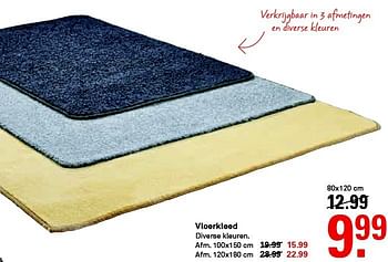 Aanbiedingen Vloerkleed diverse kleuren - Huismerk Karwei - Geldig van 20/07/2014 tot 26/07/2014 bij Karwei