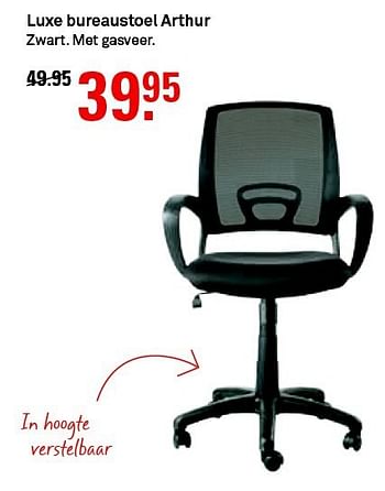 Aanbiedingen Luxe bureaustoel arthur zwart. met gasveer - Huismerk Karwei - Geldig van 20/07/2014 tot 26/07/2014 bij Karwei