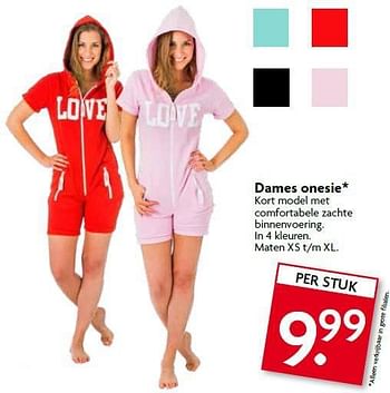 Aanbiedingen Dames onesie - Huismerk - Deka Markt - Geldig van 20/07/2014 tot 26/07/2014 bij Deka Markt