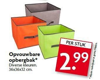 Aanbiedingen Opvouwbare opbergbak - Huismerk - Deka Markt - Geldig van 20/07/2014 tot 26/07/2014 bij Deka Markt