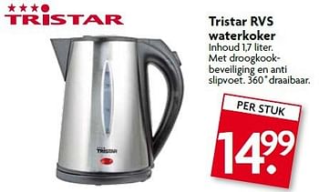 Aanbiedingen Tristar rvs waterkoker - Tristar - Geldig van 20/07/2014 tot 26/07/2014 bij Deka Markt